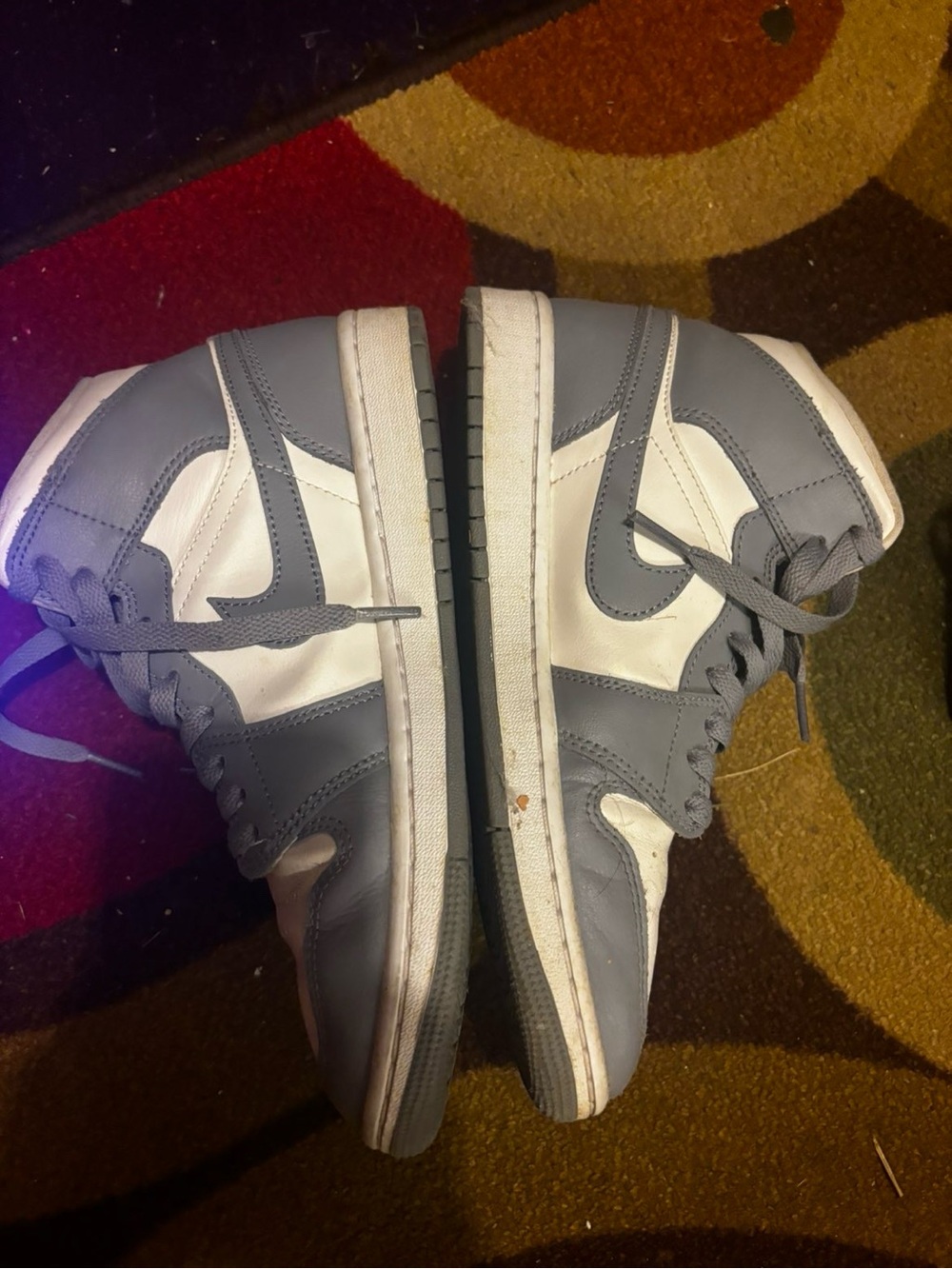 Nike Gray and White High-Top Sneakers - Men